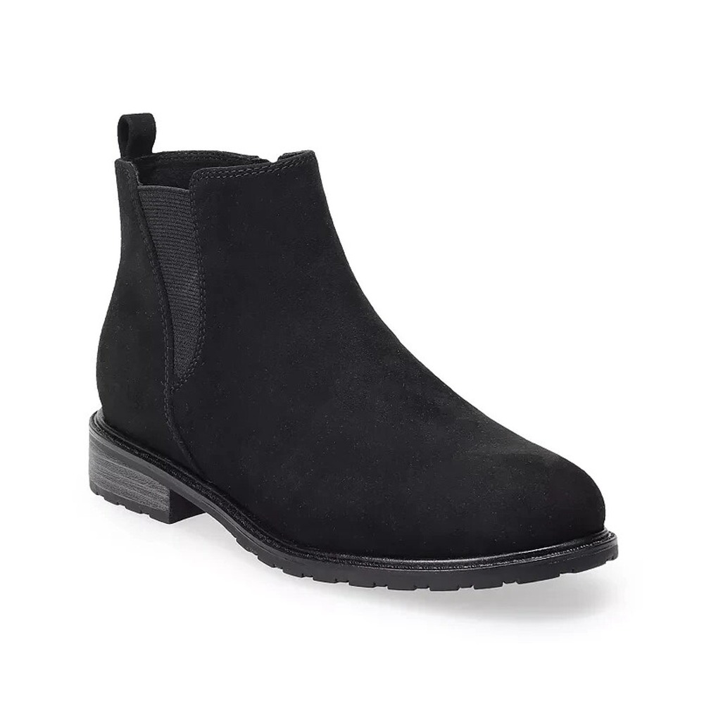 Sonoma Ankle Boots Women's Lottie Black Micro Chelsea 8.5 New